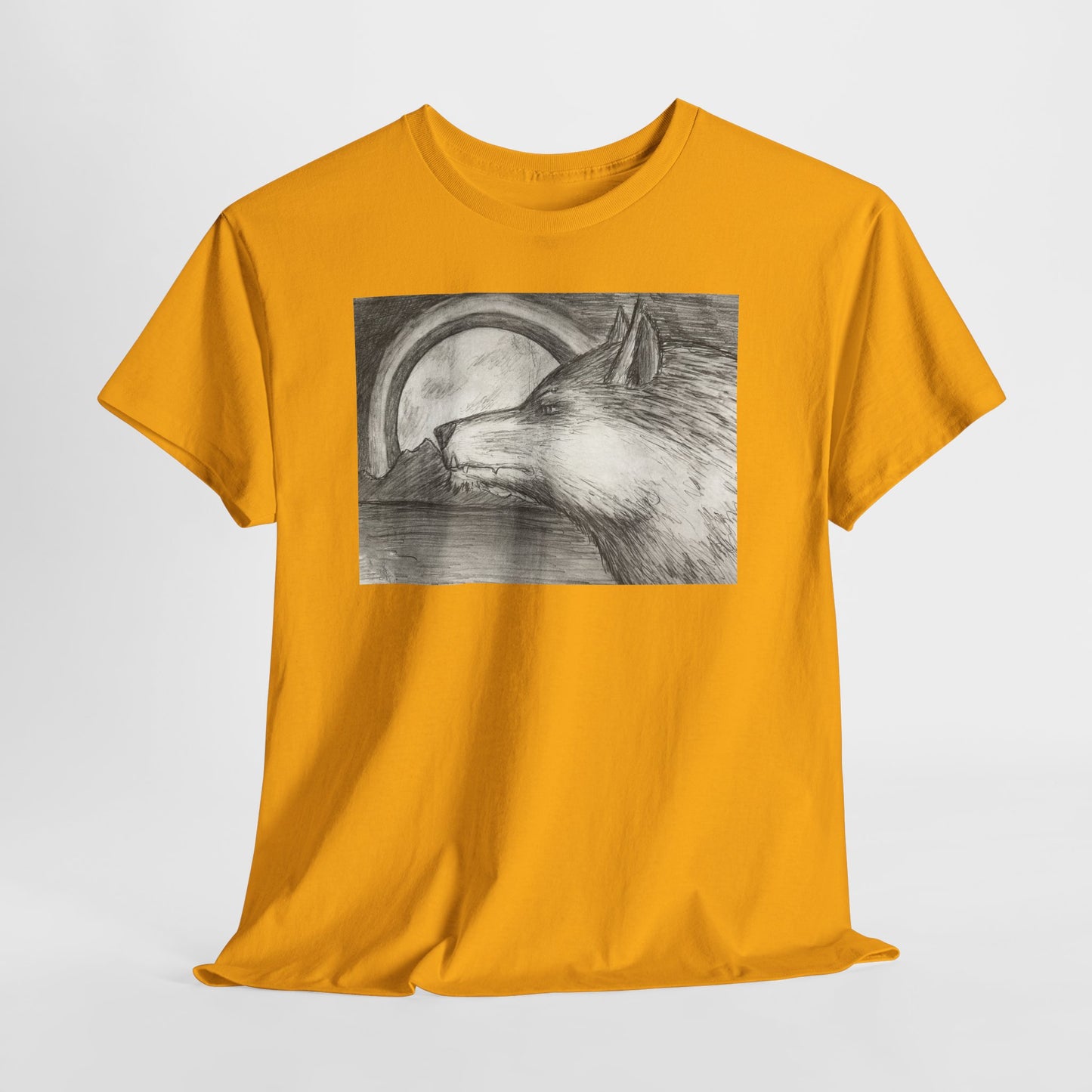 Wolf Art Unisex Heavy Cotton Tee, Nature Lover Shirt, Wildlife T-Shirt, Gift for Outdoorsy Friends, Animal Lover Apparel