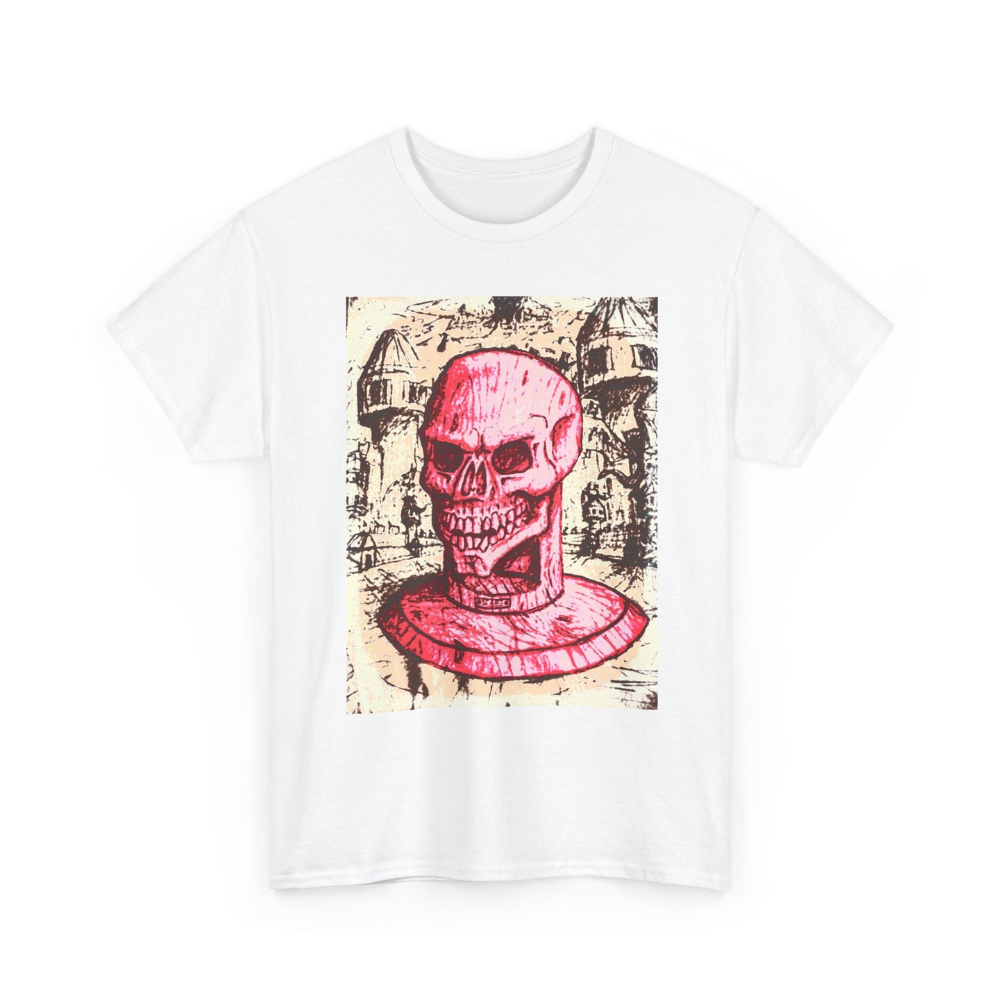 Vibrant Skull Graphic Tee, Unisex Heavy Cotton Shirt, Art Tee, Halloween Apparel, Edgy Casual Wear, Unique Gift