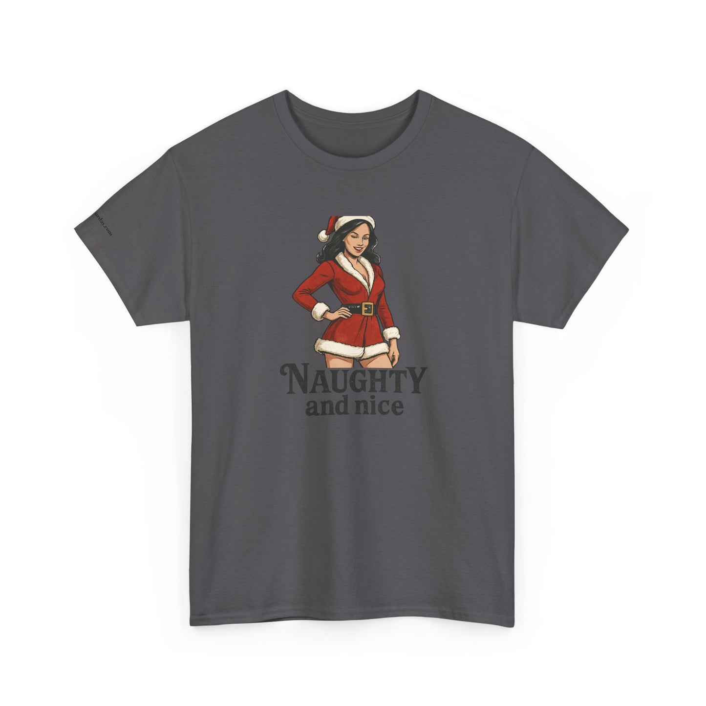 Unisex naughty and nice heavy weight Cotton Tee