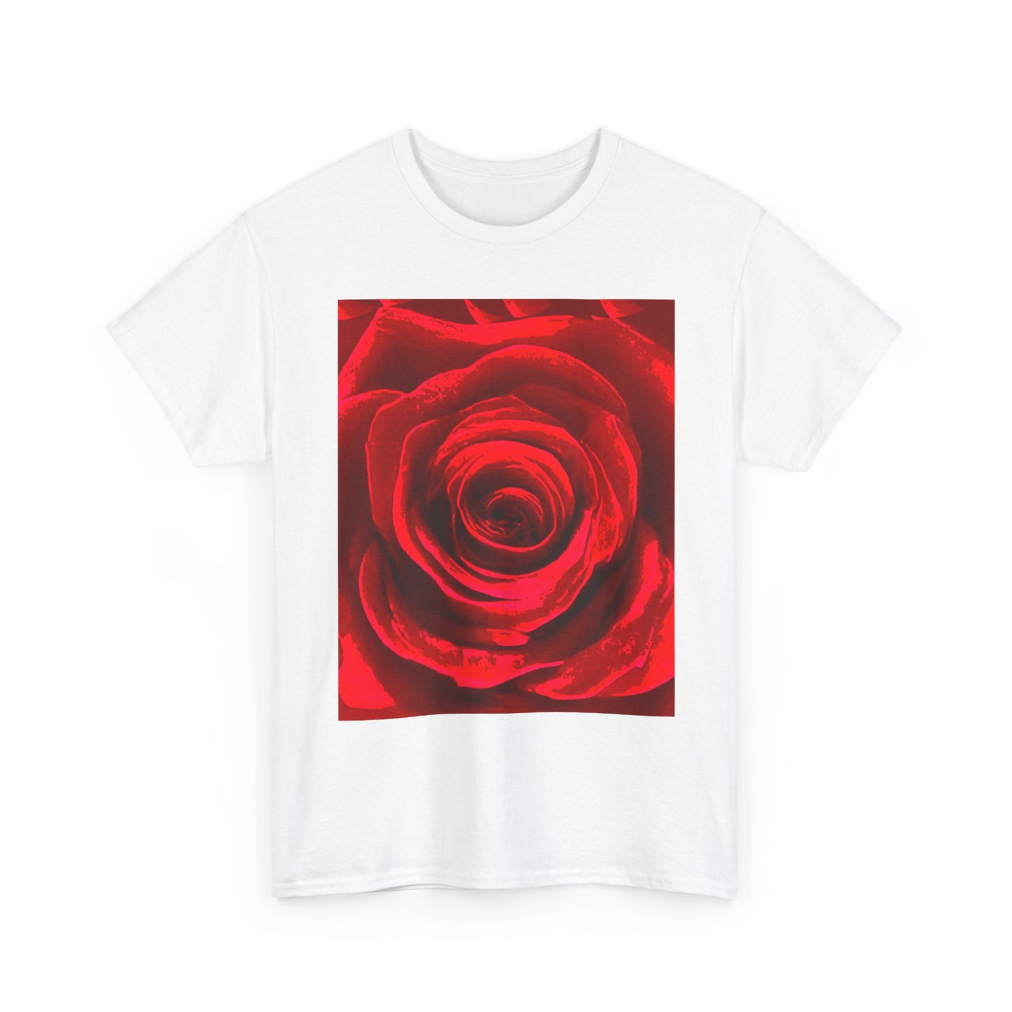 Romantic Rose Unisex Heavy Cotton Tee, Gift for Valentine's Day, Floral Shirt, Casual Wear, Love, Nature Lover Tee