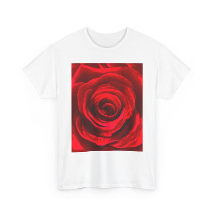 Romantic Rose Unisex Heavy Cotton Tee, Gift for Valentine's Day, Floral Shirt, Casual Wear, Love, Nature Lover Tee