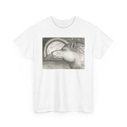 Wolf Art Unisex Heavy Cotton Tee, Nature Lover Shirt, Wildlife T-Shirt, Gift for Outdoorsy Friends, Animal Lover Apparel