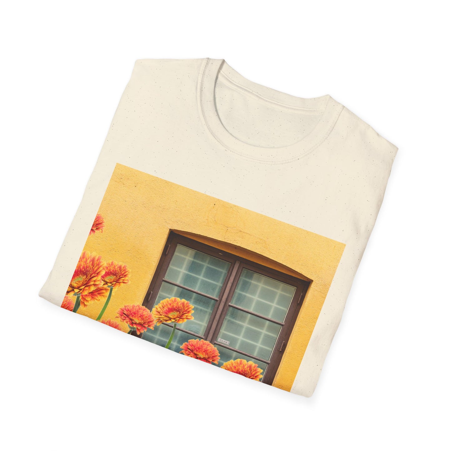 Vibrant Flower Catalina Window Tee - Unisex Softstyle T-Shirt, Floral Graphic Shirt, Spring Fashion, Gift Idea, Art Lover's Top, Summer Outfit