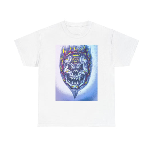 Edgy Skull Graphic Tee, Unisex Heavy Cotton T-Shirt for Halloween, Music Festivals, Everyday Wear, Gifts for Him and Her