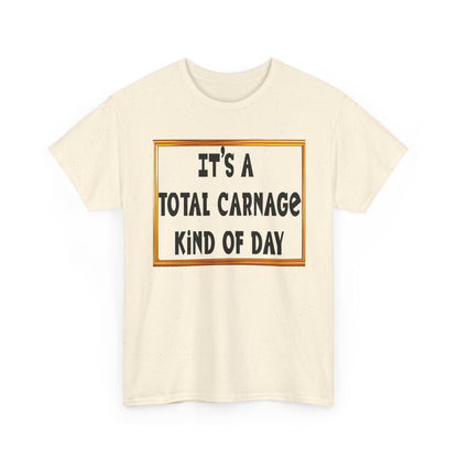 Total Carnage Unisex Heavy Cotton Tee, Casual t-shirt, Graphic Tee, Humor Shirt, Gift for Friends, Fun Apparel