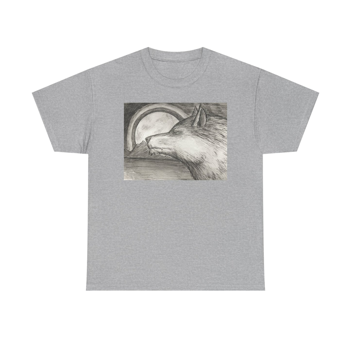 Wolf Art Unisex Heavy Cotton Tee, Nature Lover Shirt, Wildlife T-Shirt, Gift for Outdoorsy Friends, Animal Lover Apparel