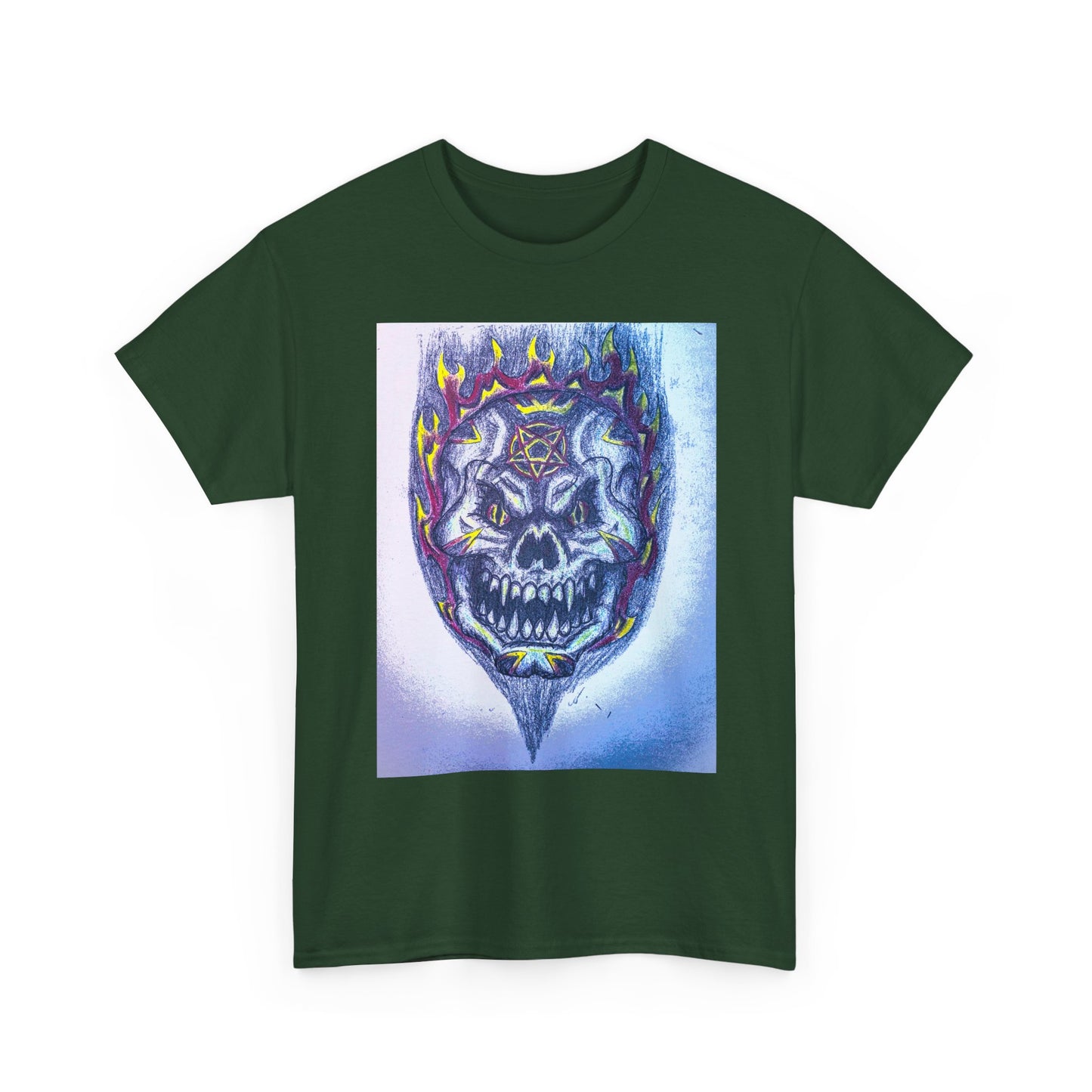 Edgy Skull Graphic Tee, Unisex Heavy Cotton T-Shirt for Halloween, Music Festivals, Everyday Wear, Gifts for Him and Her