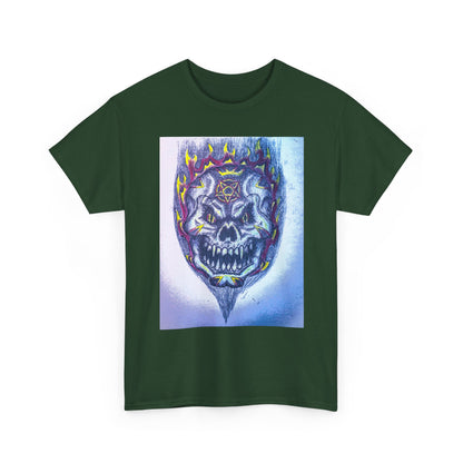 Edgy Skull Graphic Tee, Unisex Heavy Cotton T-Shirt for Halloween, Music Festivals, Everyday Wear, Gifts for Him and Her