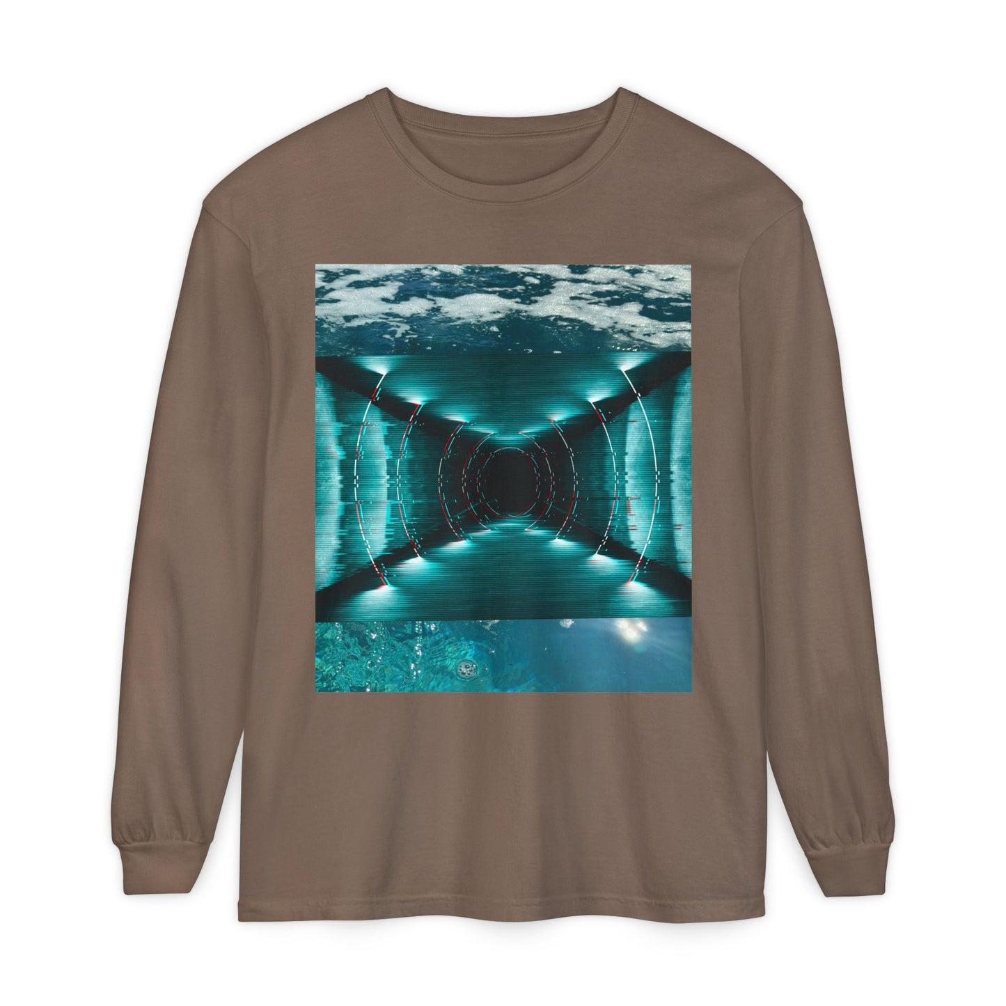 Abstract Fluid Unisex Garment-dyed Long Sleeve T-Shirt
