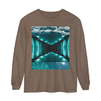 Abstract Fluid Unisex Garment-dyed Long Sleeve T-Shirt