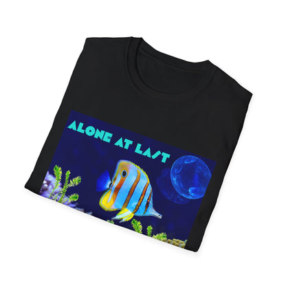 Underwater Adventure T-Shirt - (alone at last)Cool Sea Life Tee, Fish Shirt, Ocean Lover Gift, Beach Day Wear, Casual Summer Style, Swimwear
