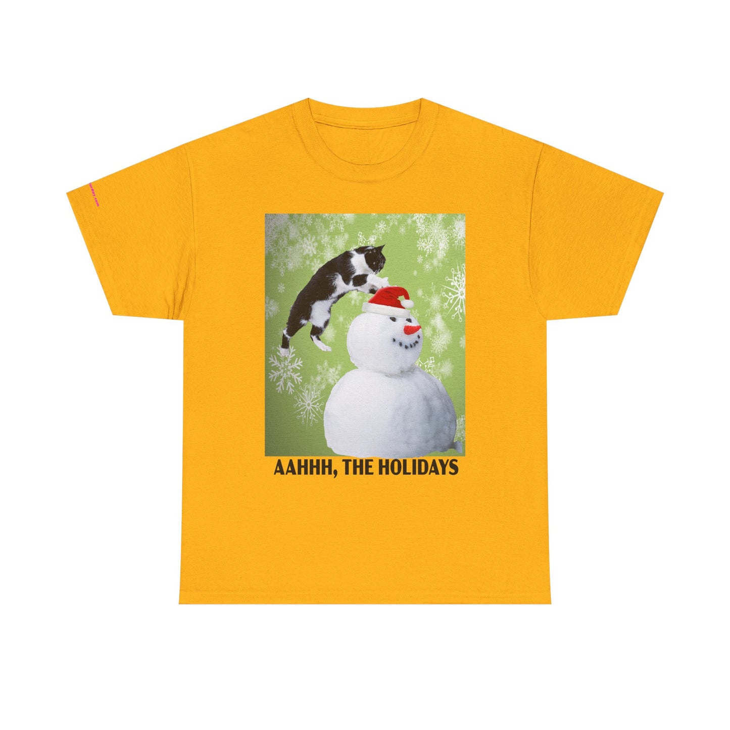 Holiday Cat T‑Shirt – “Aahhh, The Holidays” Funny Snowman Cat Tee