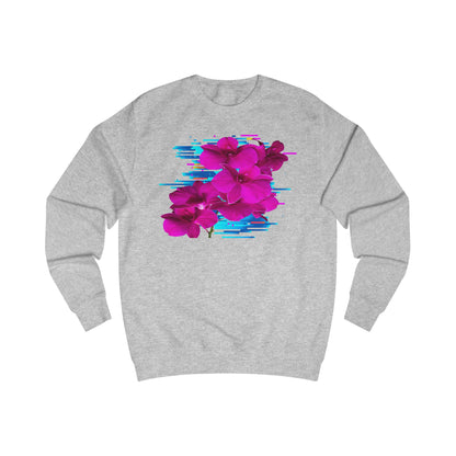Vibrant Floral Glitch Unisex Sweatshirt - Cozy Spring Fashion, Comfortable Gift, Floral Style, Casual Wear, Trendy Layering