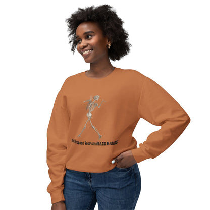 Skeleton Dance Unisex Lightweight Crewneck Sweatshirt, Halloween Sweater, Funny Gift, Casual Wear, Dance Lovers Sweatshirt, Unique Apparel