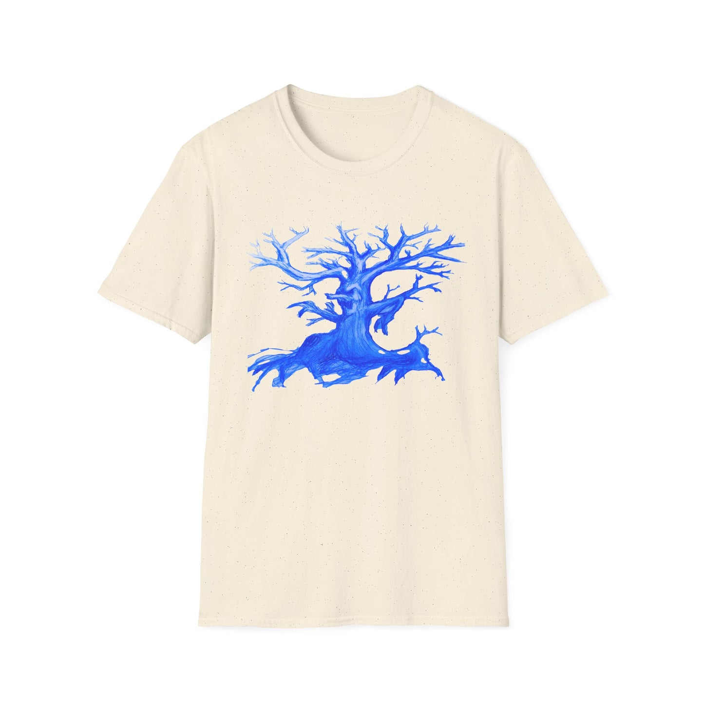 Artistic Animated Tree Design Unisex Softstyle T-Shirt | Eco-friendly Gift, Casual Wear, Nature Lover Tee, Perfect for Any Season