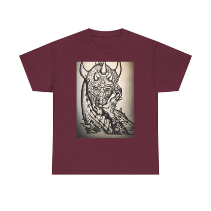 Dragon Art Unisex Heavy Cotton Tee, Graphic Tee, Unique Gift, Casual Wear, Fantasy Clothing, Art Inspired Shirt