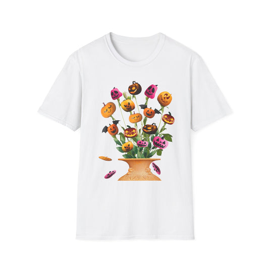 Halloween Pumpkin Bouquet T-Shirt, Cute Fall Tee, Unisex Graphic Shirt, Ideal for Halloween Parties, Seasonal Gift Idea