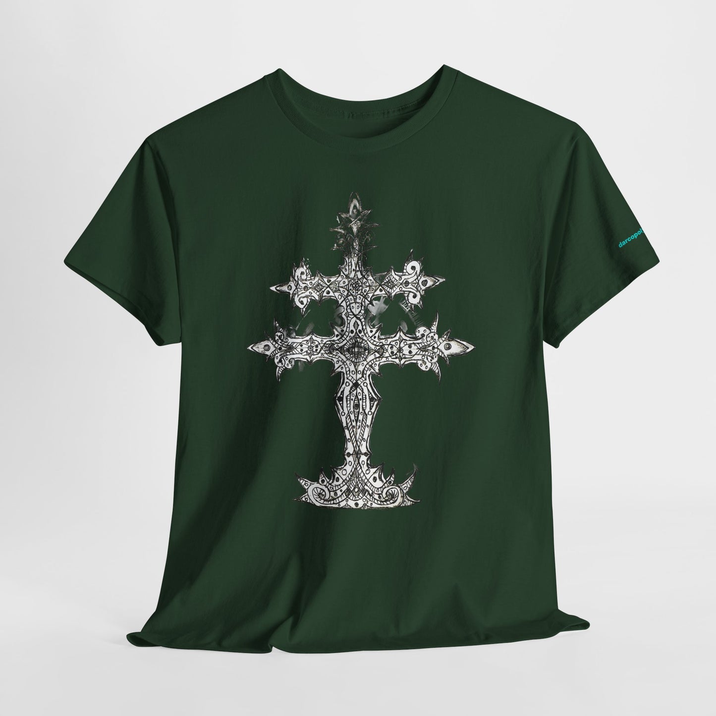 Graphic Tee — Gothic Cross Illustration Shirt