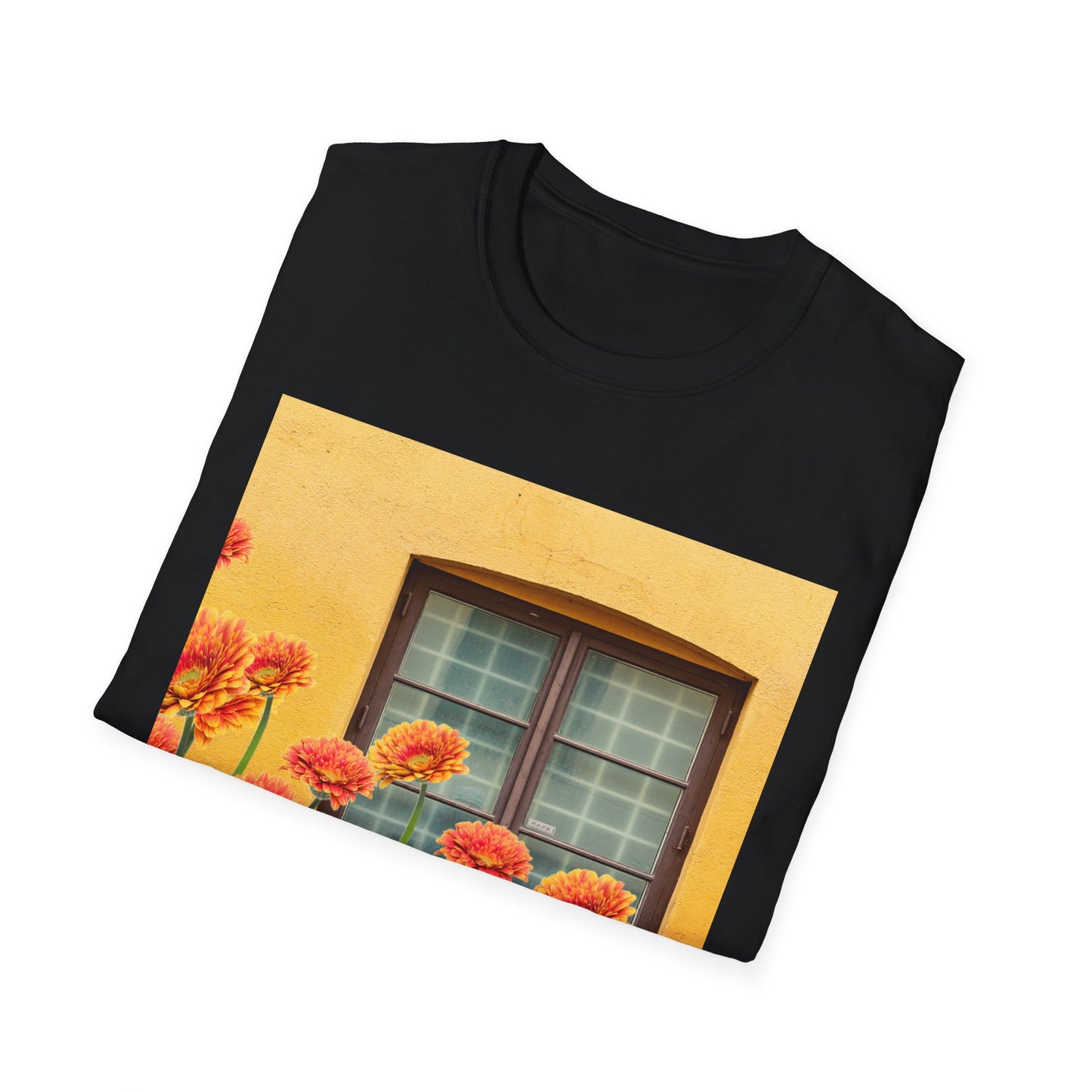 Vibrant Flower Catalina Window Tee - Unisex Softstyle T-Shirt, Floral Graphic Shirt, Spring Fashion, Gift Idea, Art Lover's Top, Summer Outfit