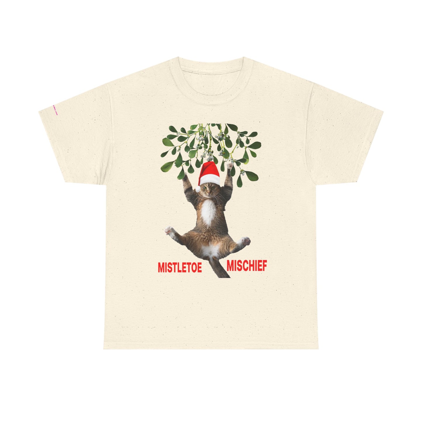 Christmas Cat & Mistletoe Tee — "Mistletoe Mischief" Holiday T-Shirt