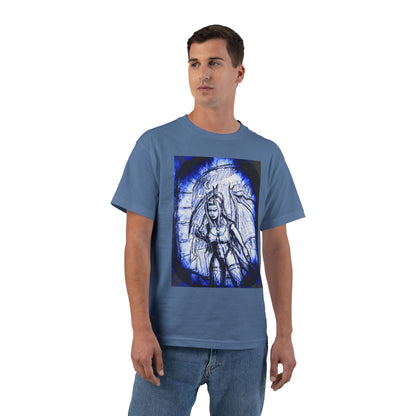 Gothic Demon Winged Warrior Blue Halo Graphic Tee