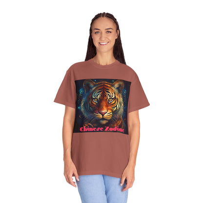 Chic Chinese Zodiac Tiger T-Shirt, Unisex Graphic Tee, Astrology Apparel, Zodiac Fashion, Year of the Tiger Shirt