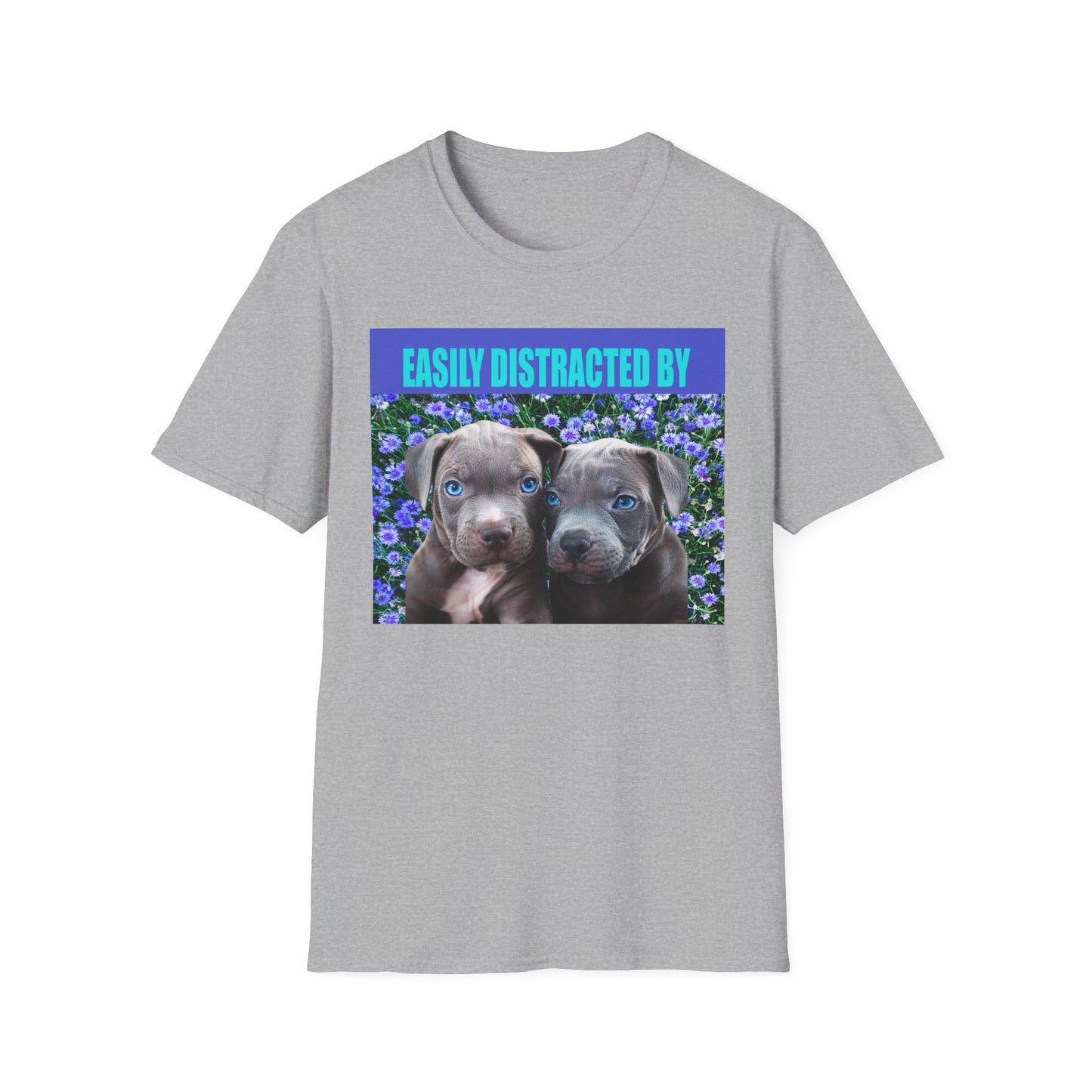 Easily Distracted by Puppies Cute Dog Lover T-Shirt, Easily Distracted by Dogs Tee, Perfect Gift for Pet Owners, Animal Lover Apparel, Casual Everyday Wear