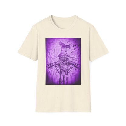 Purple Scarecrow Unisex Tee | Softstyle T-Shirt | Gothic Art, Fall Fashion, Halloween Shirt, Casual Wear, Scarecrow Design