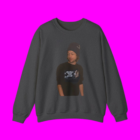 Photo Print Crewneck Sweatshirt — Retro Portrait Graphic with Text