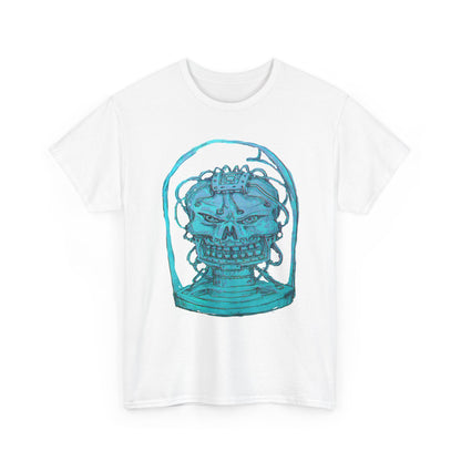 Vibrant Turquoise skull original design Unisex Heavy Cotton Tee