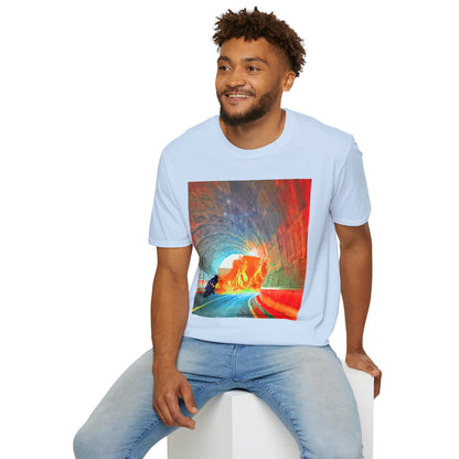 Vibrant Adventure motorcycle T-Shirt | Unisex Softstyle Tee, Casual Streetwear, Trendy Graphic Top, Unique Gift for Travelers, Colorful Artwork Shirt