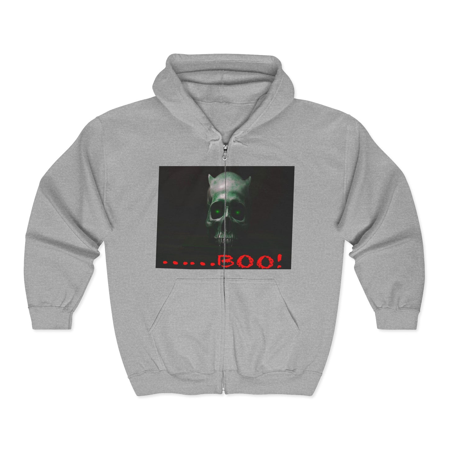 Dark Green Eyed Demon Full Zip Hooded Sweatshirt