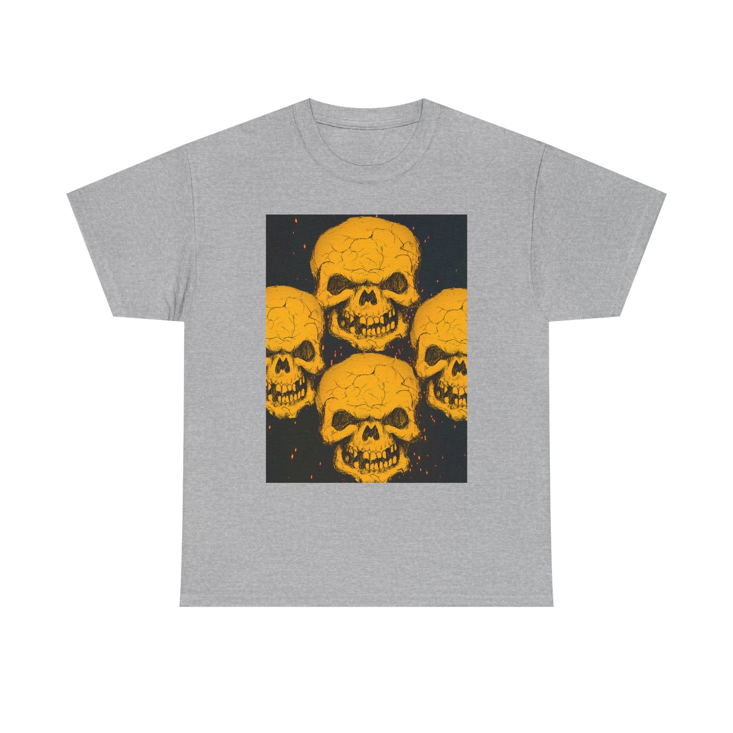 Halloween Skull  Graphic Tee, Unisex Heavy Cotton Tee, Graphic T-Shirt, Casual Wear, Unique Halloween Style, Perfect for Parties