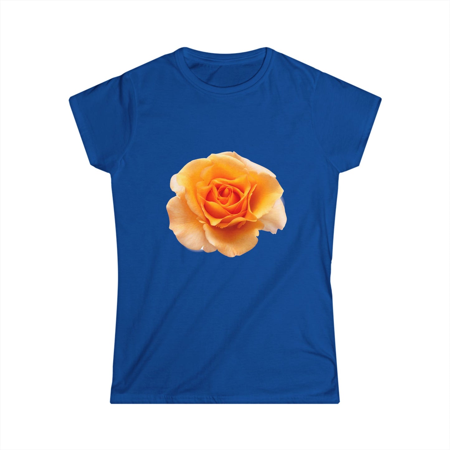 Women's Single Peach Rose Floral T-Shirt - Softstyle Tee with Delicate Yellow Rose, Perfect for Spring Outings, Mother’s Day Gift, Casual Wear, Flower [...]