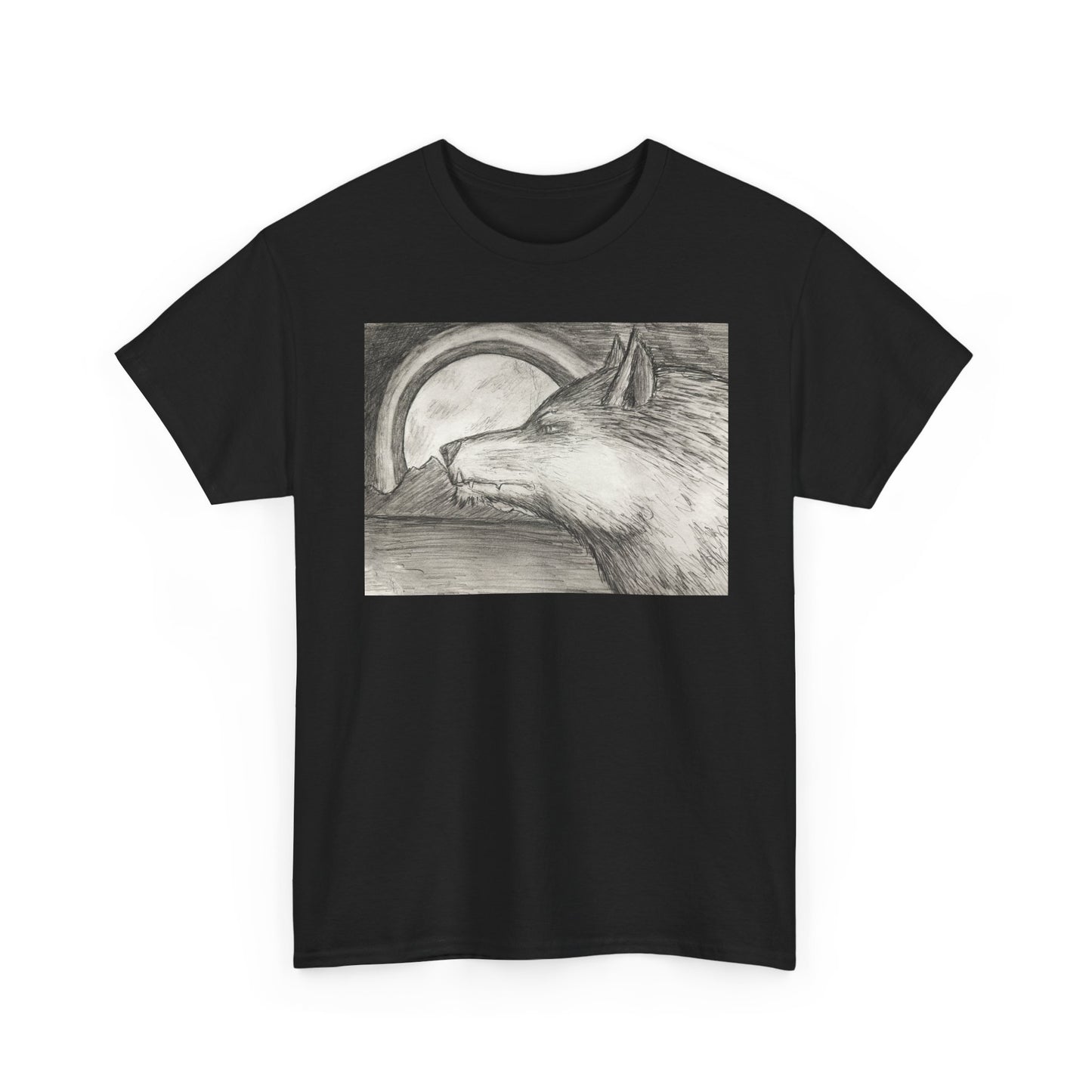 Wolf Art Unisex Heavy Cotton Tee, Nature Lover Shirt, Wildlife T-Shirt, Gift for Outdoorsy Friends, Animal Lover Apparel