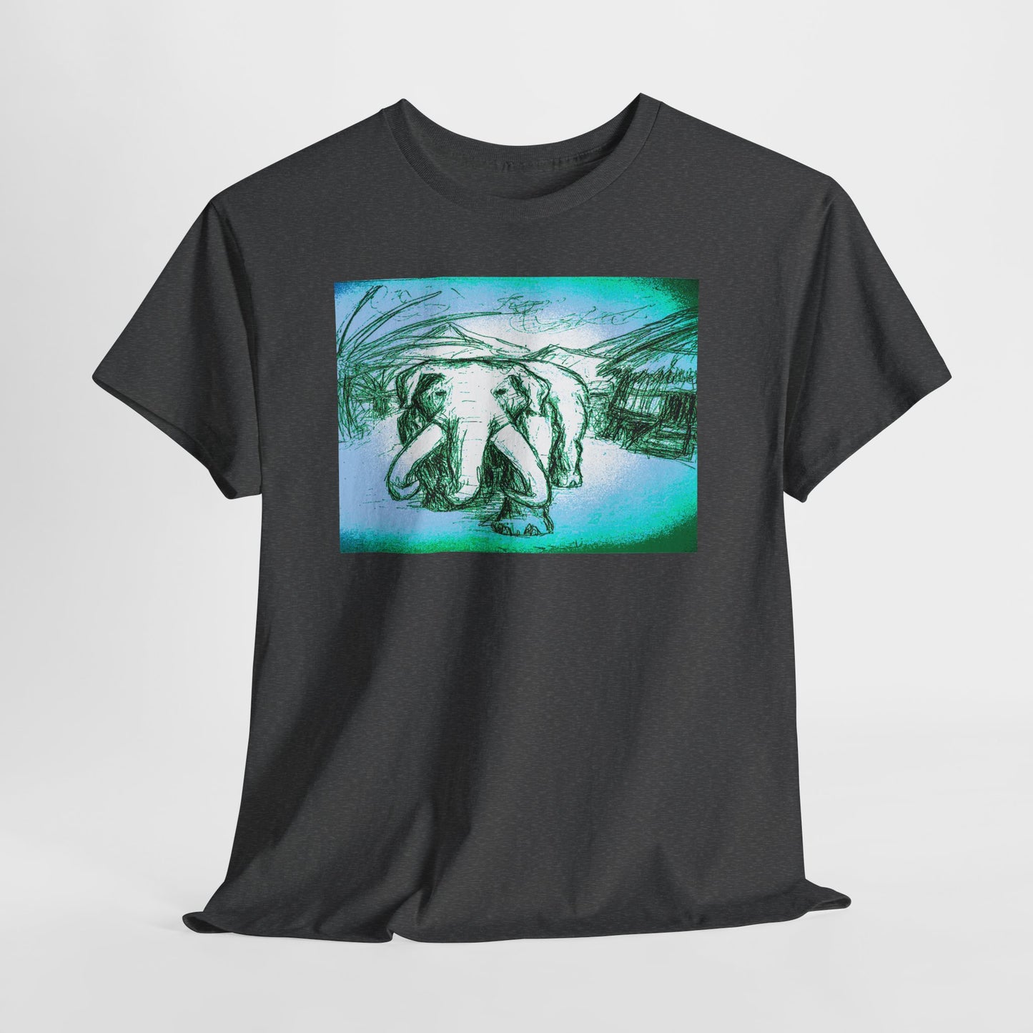 Artistic Elephant Unisex Cotton Tee - Unique Graphic Design