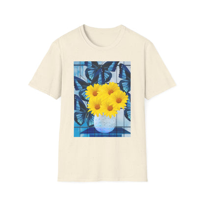 Sunny Blooms Unisex Softstyle T-Shirt, Floral Graphic Tee, Gift for Her, Summer Vibes, Casual Wear, Nature Lover Gift