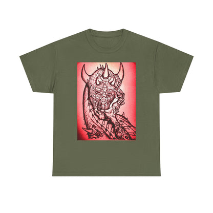 Bold Graphic Tee with Gothic Dragon Design, Unisex Cotton Shirt, Unique Art Tee, Oversized Casual Top, Gift for Art Lovers