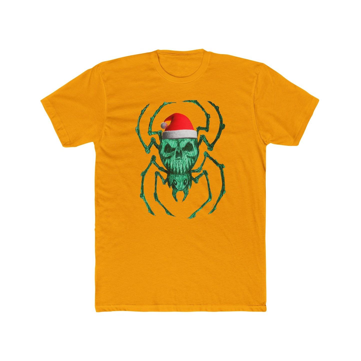 Skull Spider Tee — Festive Santa Hat Christmas Tee