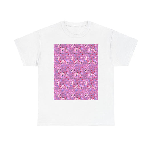 Colorful Repeating Floral Pattern Tee, Unisex T-Shirt, Spring Fashion, Gift for Her, Casual Wear, Eco-Friendly Apparel, Birthday Gift