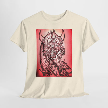 Bold Graphic Tee with Gothic Dragon Design, Unisex Cotton Shirt, Unique Art Tee, Oversized Casual Top, Gift for Art Lovers