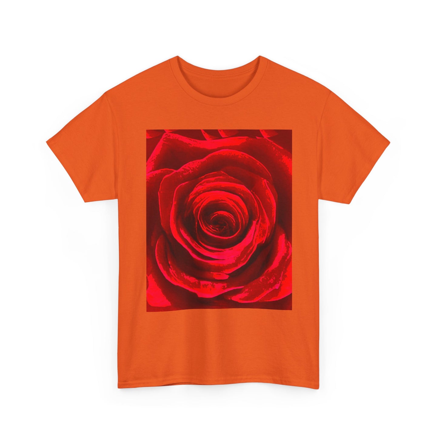 Romantic Rose Unisex Heavy Cotton Tee, Gift for Valentine's Day, Floral Shirt, Casual Wear, Love, Nature Lover Tee