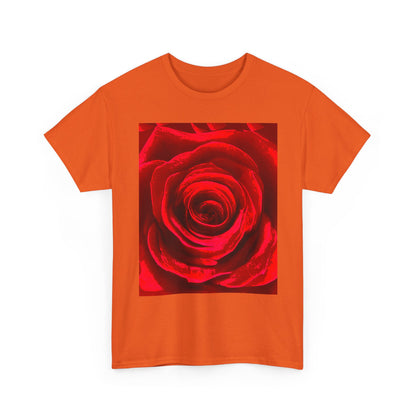 Romantic Rose Unisex Heavy Cotton Tee, Gift for Valentine's Day, Floral Shirt, Casual Wear, Love, Nature Lover Tee
