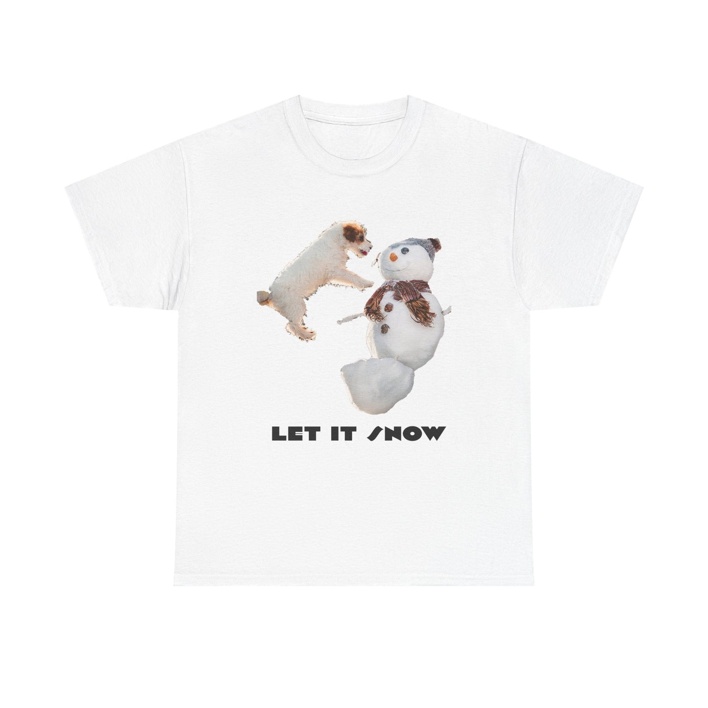Let It Snow Dog & Snowman Tee — Funny Cute Holiday T-Shirt