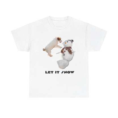 Let It Snow Dog & Snowman Tee — Funny Cute Holiday T-Shirt