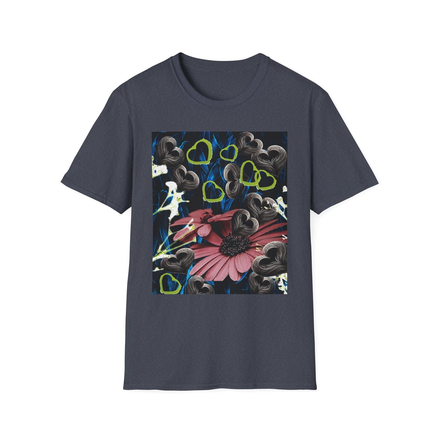 Floral Heart Unisex T-Shirt, Soft Cotton Tee, Casual Wear, Gift for Her/Him, Trendy Graphic Tee, Stylish Everyday Shirt