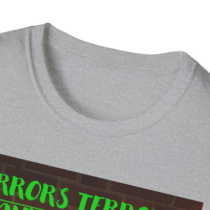 Halloween T-Shirt with Scary Pumpkins and string lights - Horror, Terrors and Scares Oh No