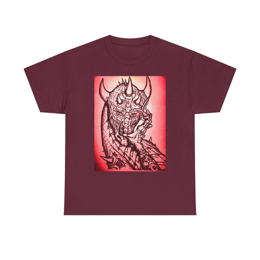 Bold Graphic Tee with Gothic Dragon Design, Unisex Cotton Shirt, Unique Art Tee, Oversized Casual Top, Gift for Art Lovers