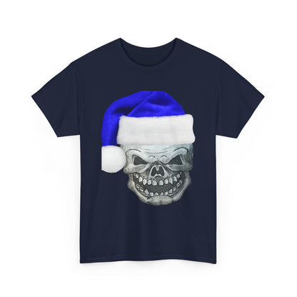 Skull in Blue Santa Hat T-Shirt