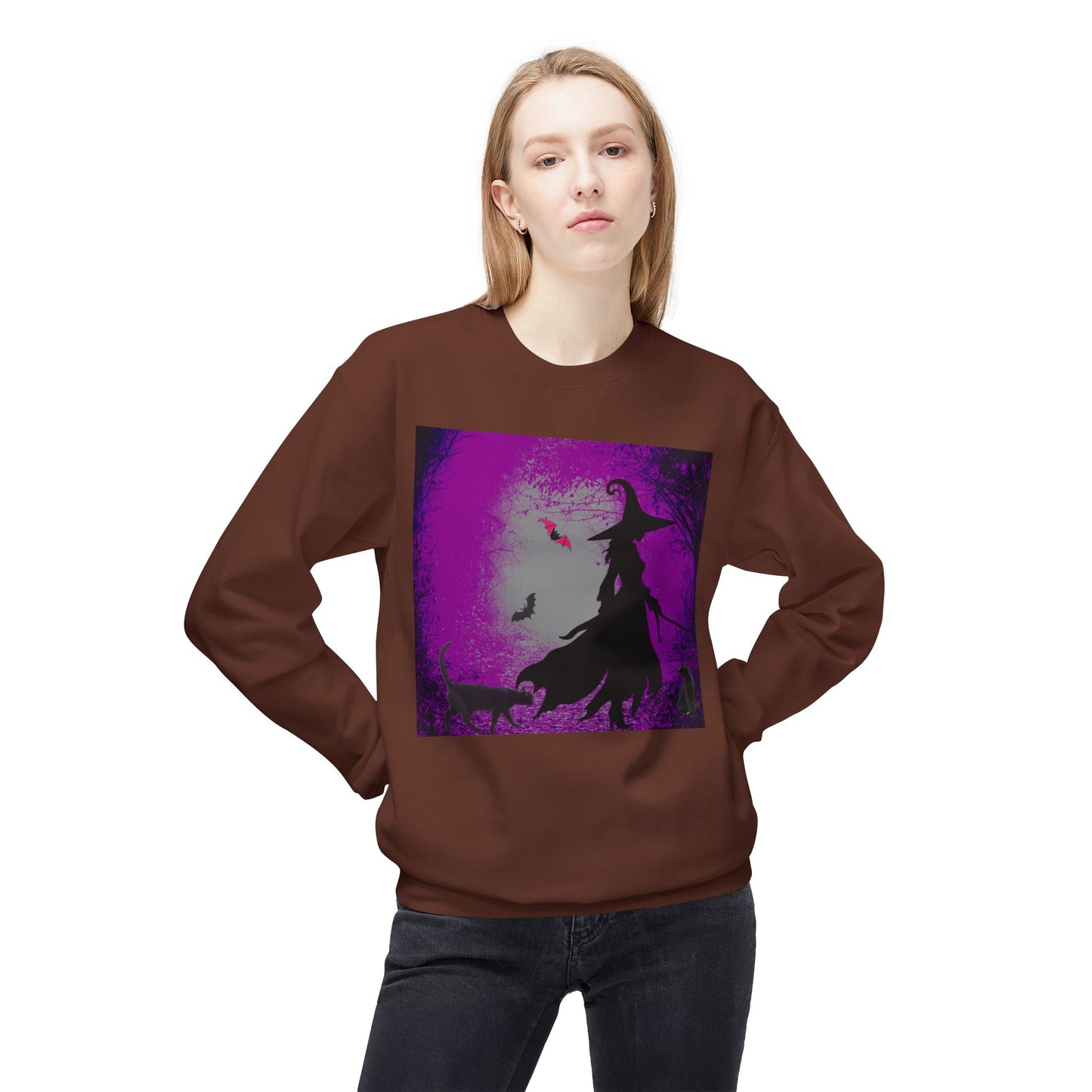 Magical Witchy purple haze Fleece Sweatshirt, Cozy Halloween Apparel, Unisex Crewneck, Witchy Gifts, Autumn Fashion, Enchanted Style